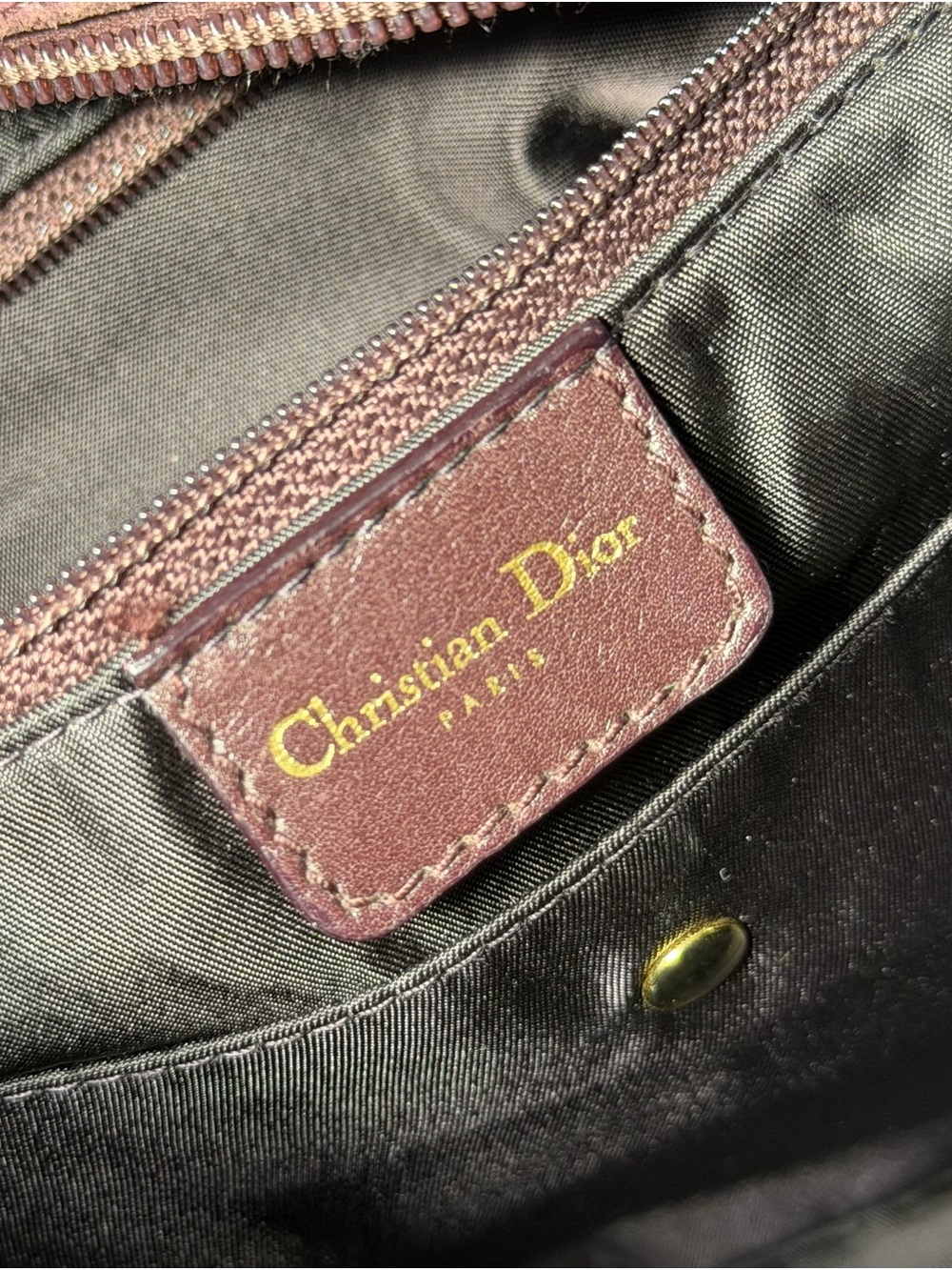 Christian Dior Vintage Ostrich Double Saddle Bowler Bag in Purple - Picture 13 of 14